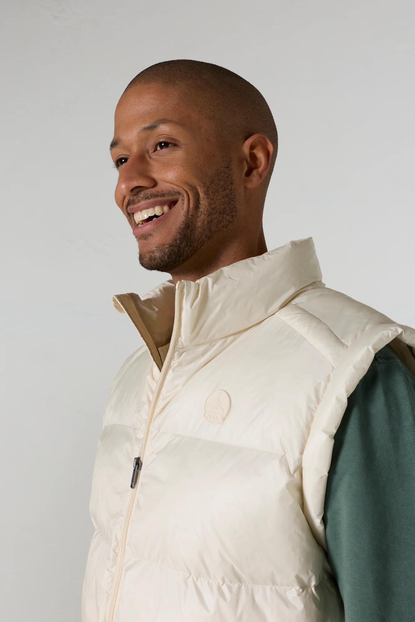 Doudoune sans manches oversize Naturel Ezio - Image 4