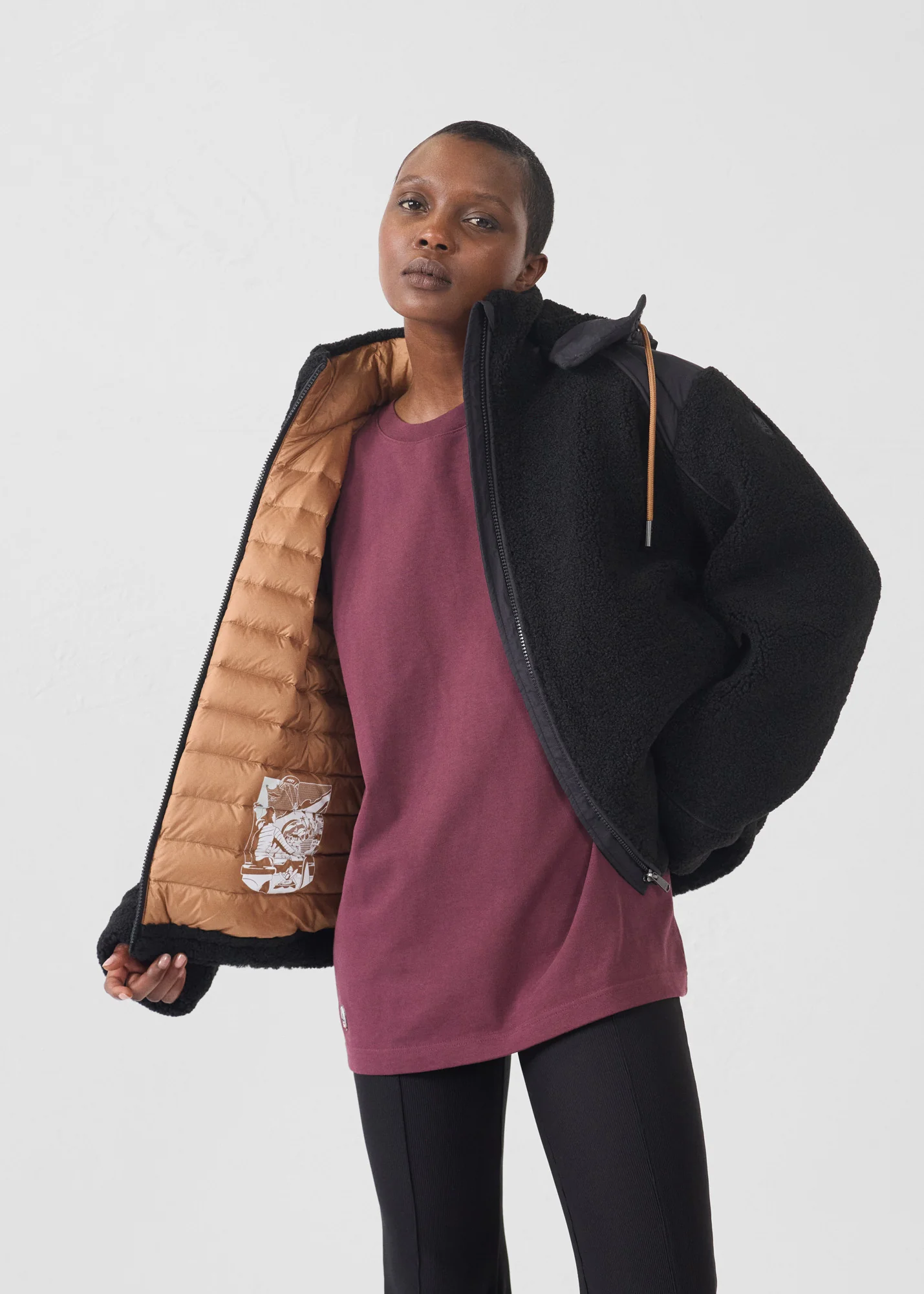 Doudoune sherpa Noir Ivana - Image 3
