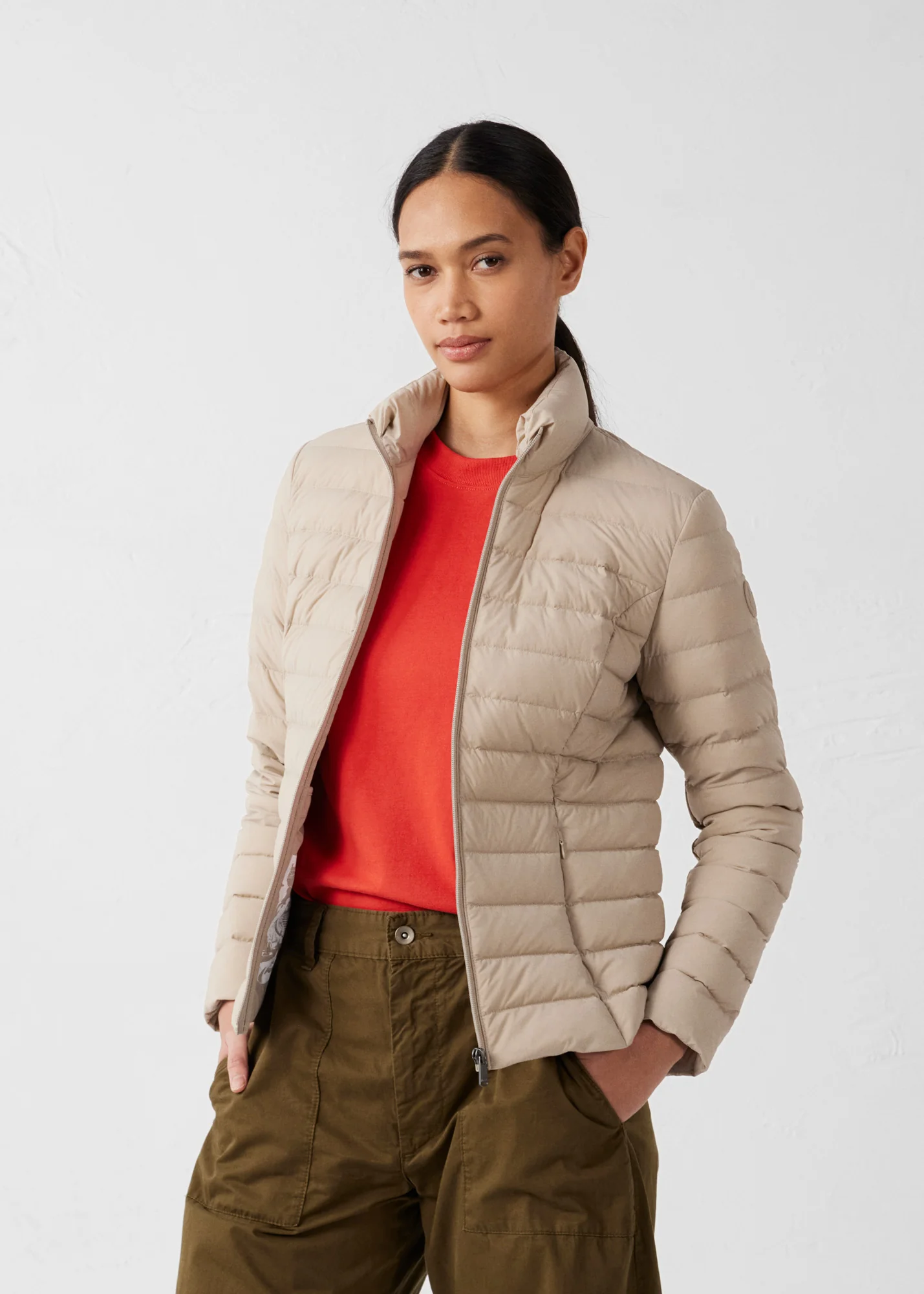 Doudoune stretch légère Beige Maia