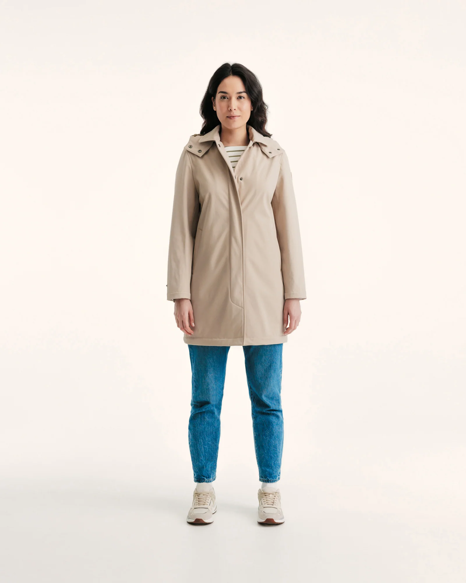 Imperméable à capuche amovible Beige Corinthe - Image 3