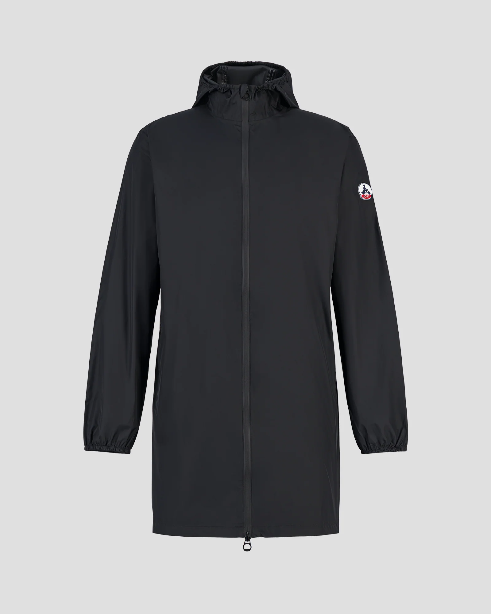 Imperméable long à capuche paquetable Noir Oban - Image 2