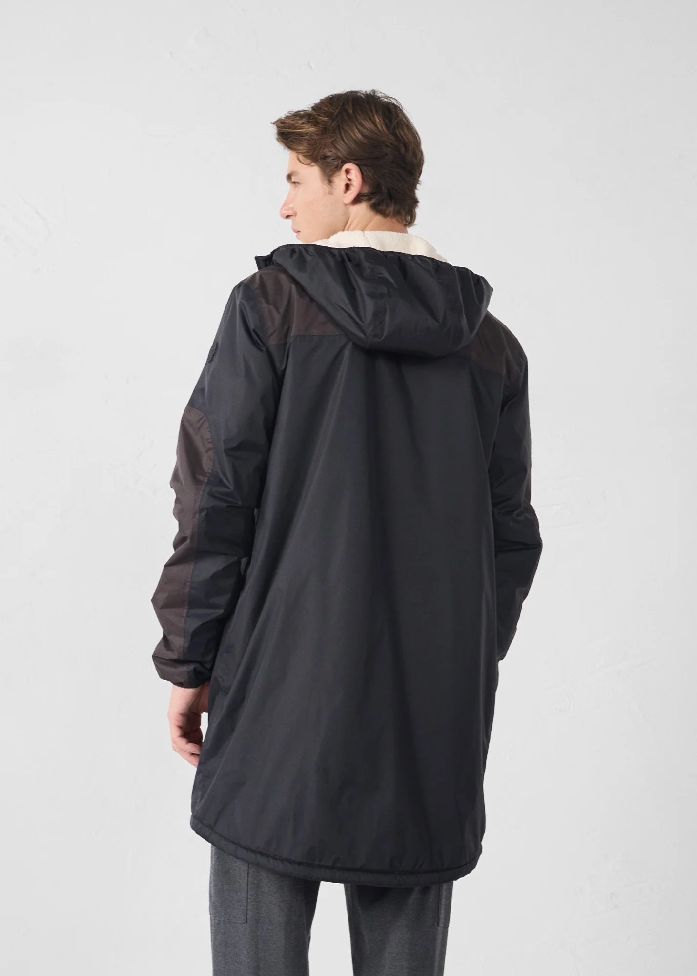 Imperméable sherpa long Noir Hallin sherpa - Image 5