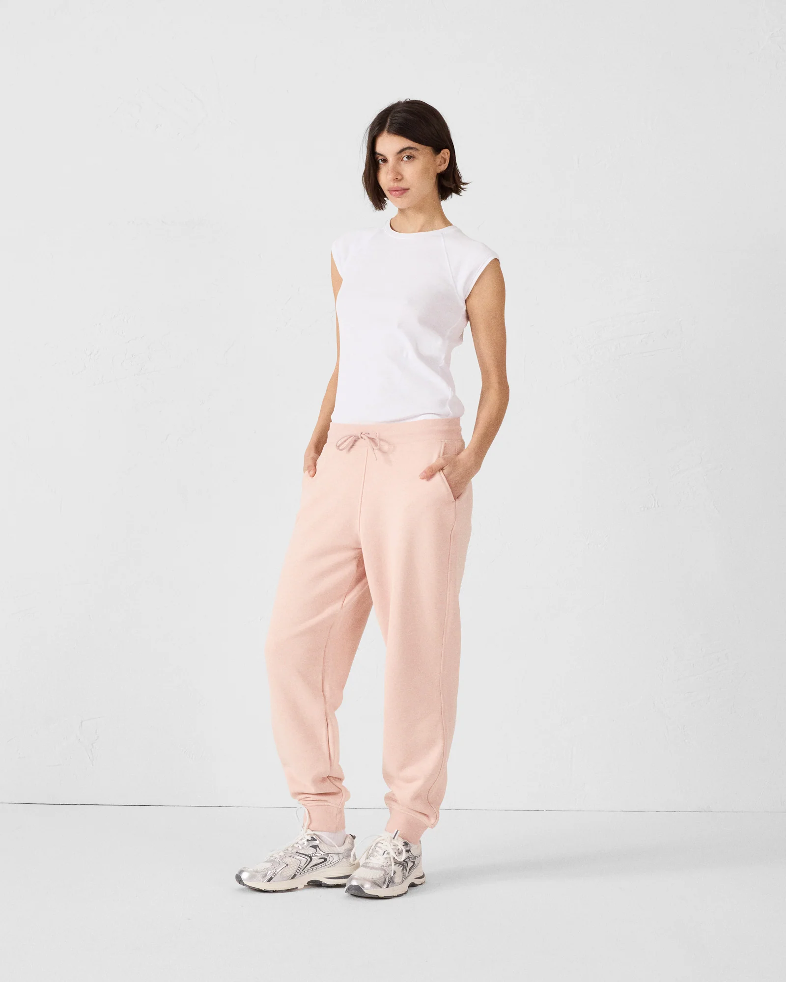 Pantalon de sport en coton PĂȘche clair Iris