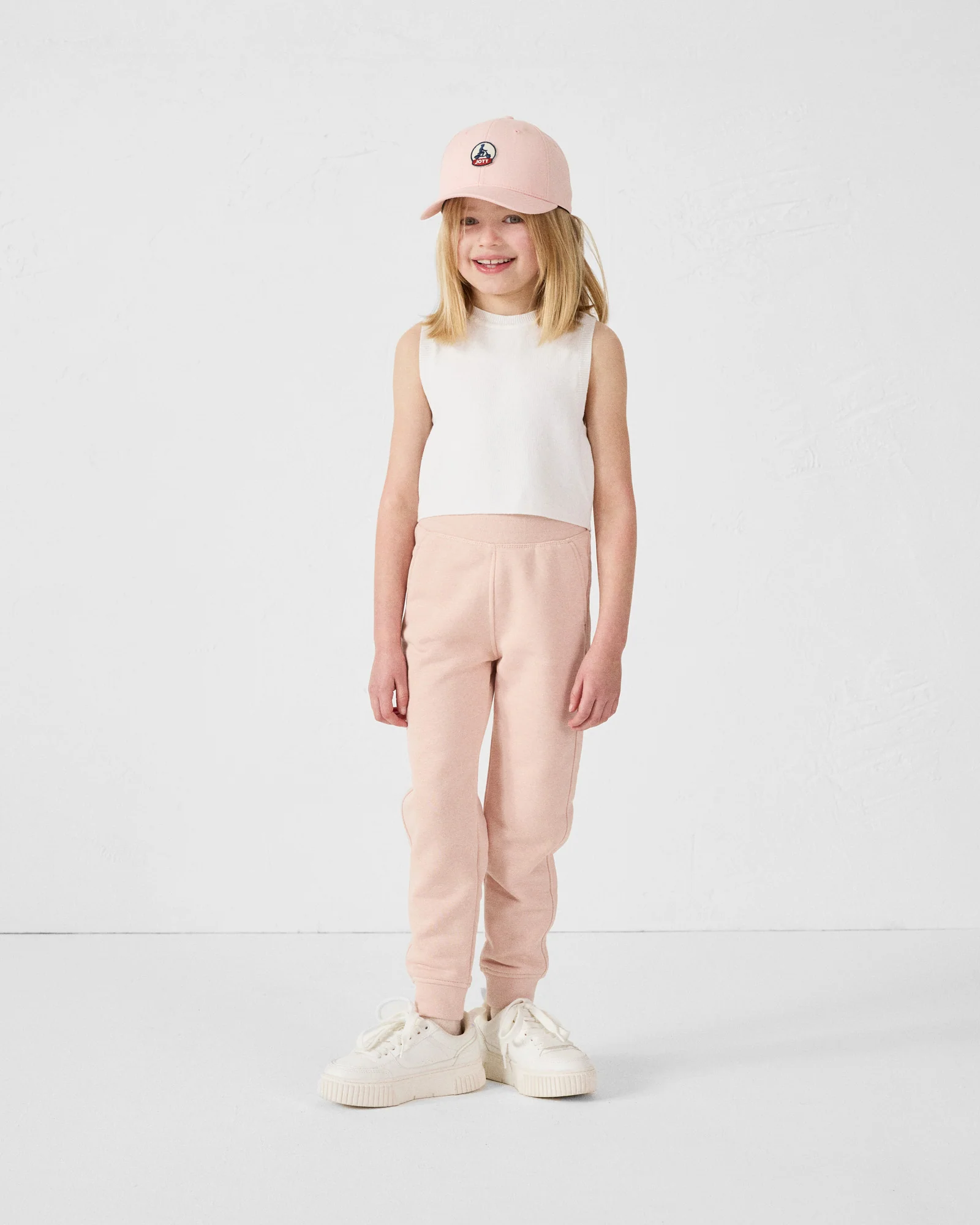 Pantalon de sport enfant en coton Pêche clair Matchu 2.0 - Image 2