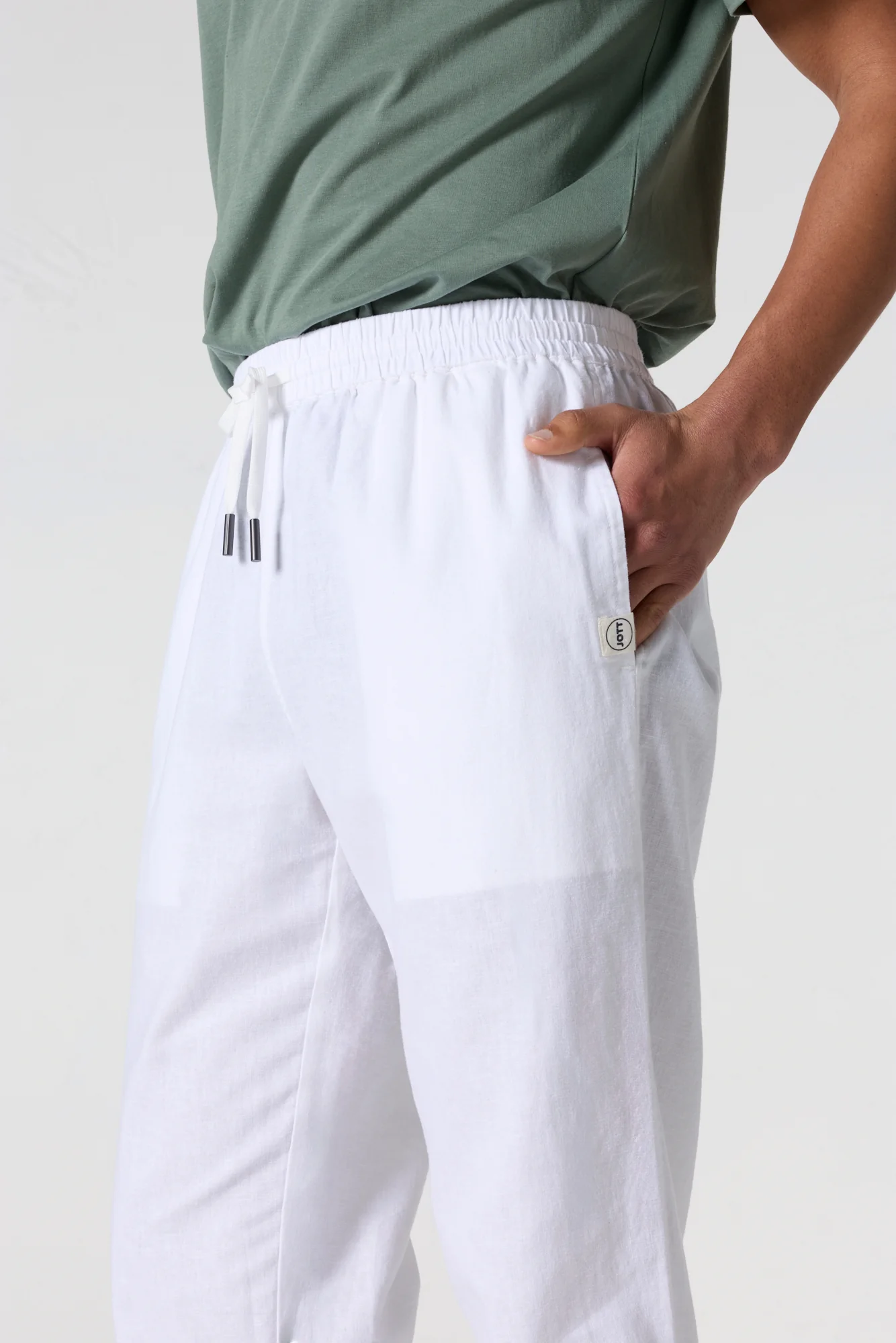 Pantalon droit en lin Blanc Caspian - Image 4