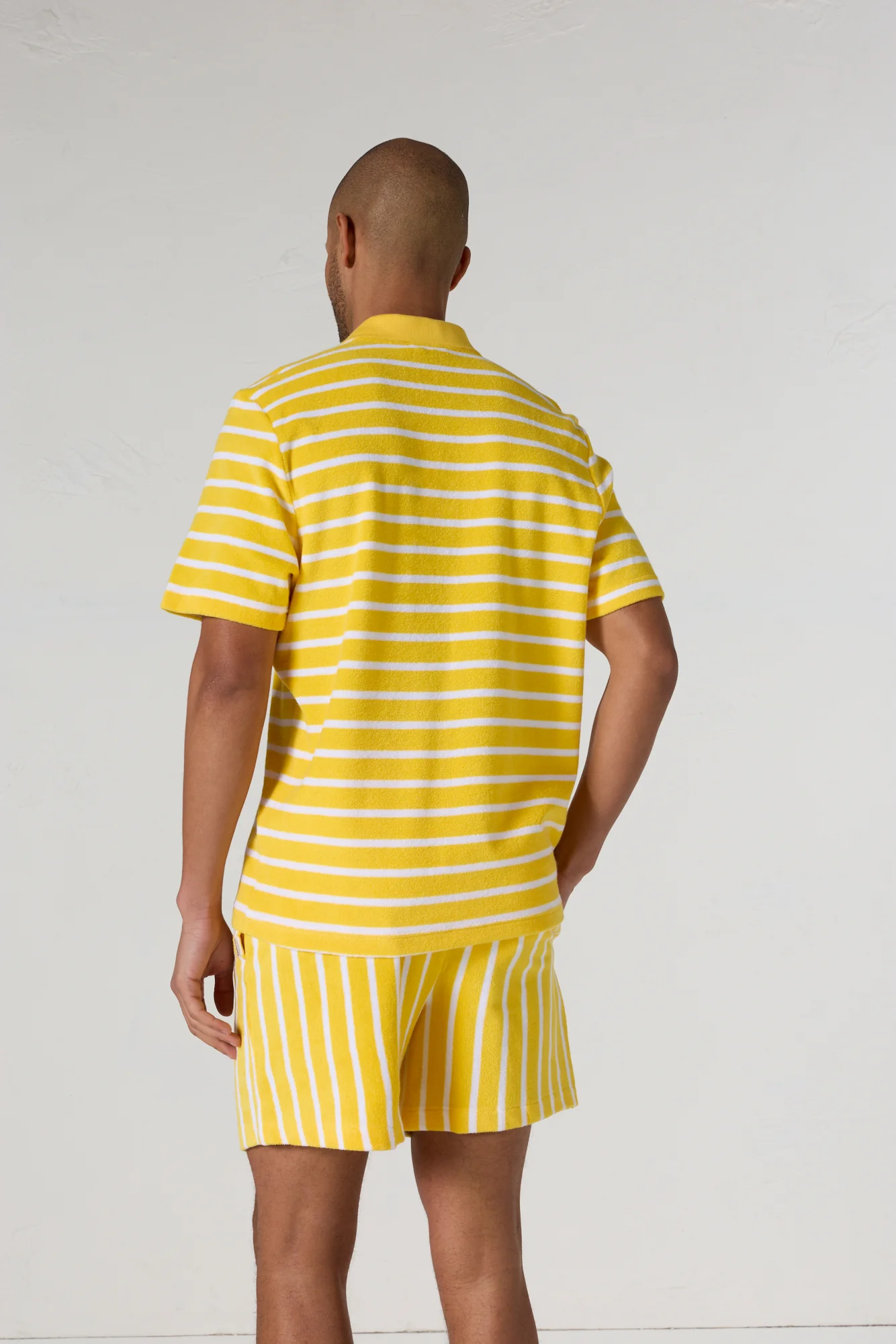 Polo éponge manches courtes Jaune abeille rayé Buggy stripe - Image 5