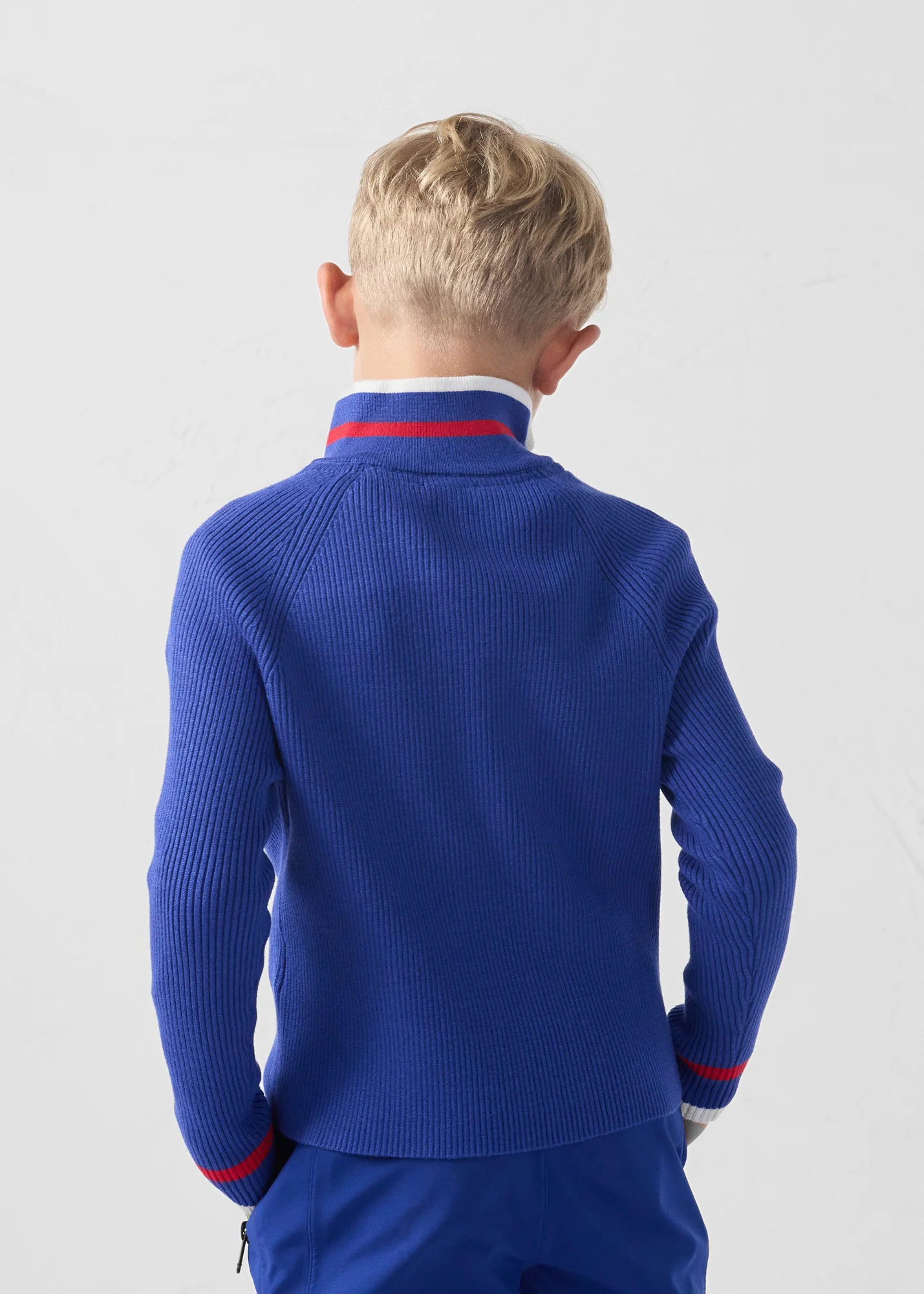 Pull côtelé col haut Bleu cobalt Coni - Image 4