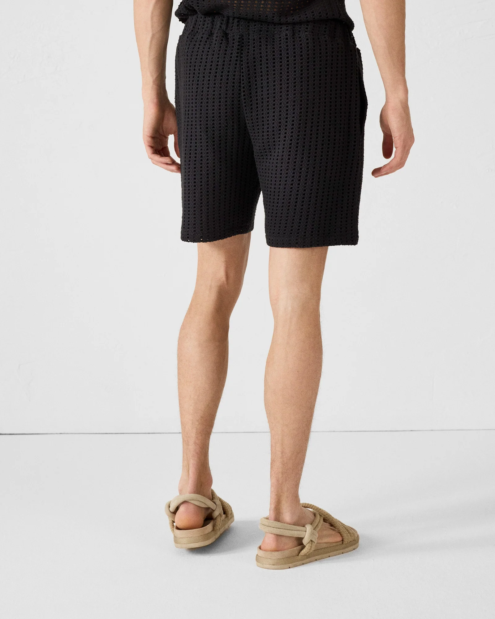 Short en maille de coton Noir Vittorio - Image 4