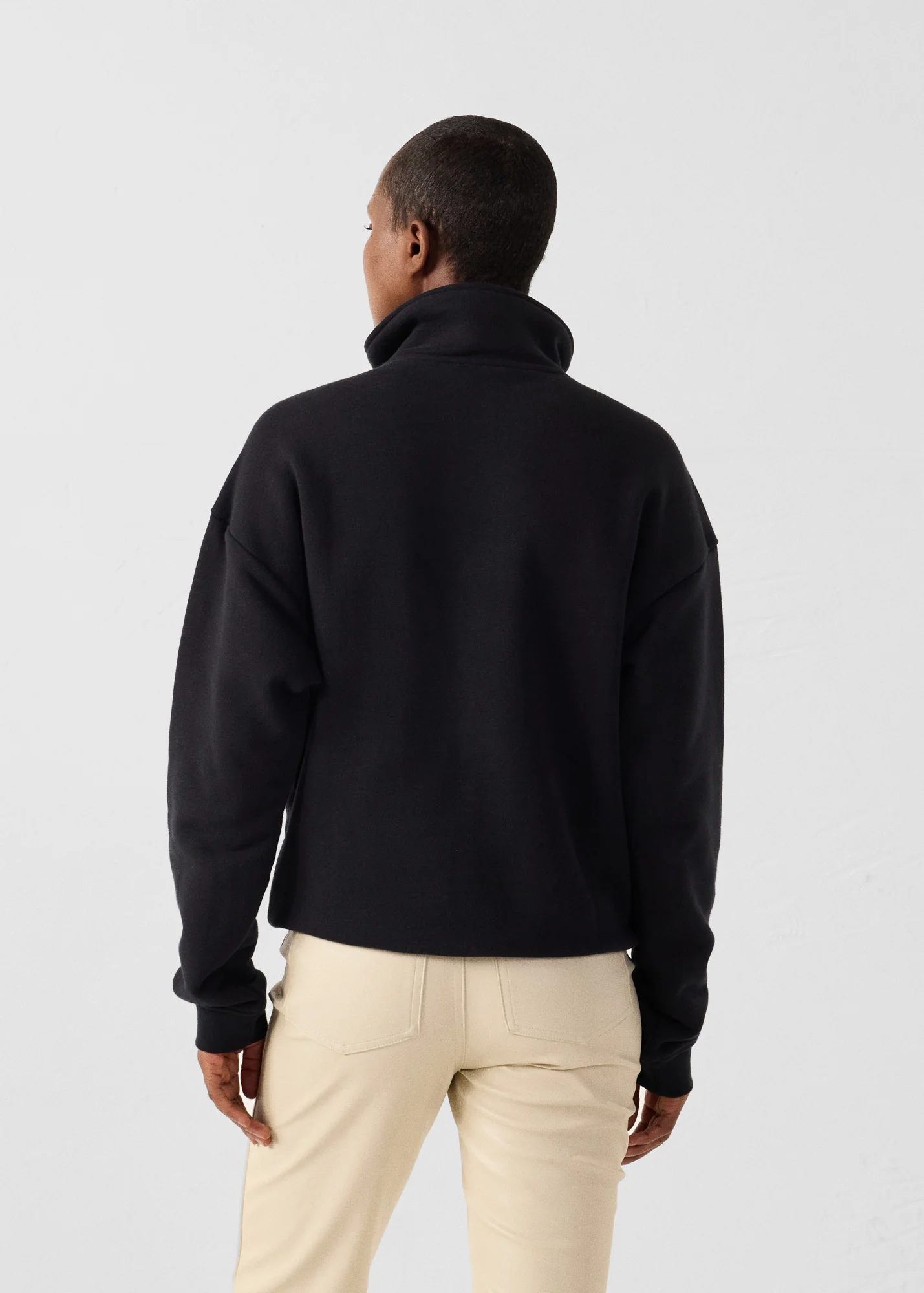 Sweatshirt demi-zippé Noir Line - Image 4