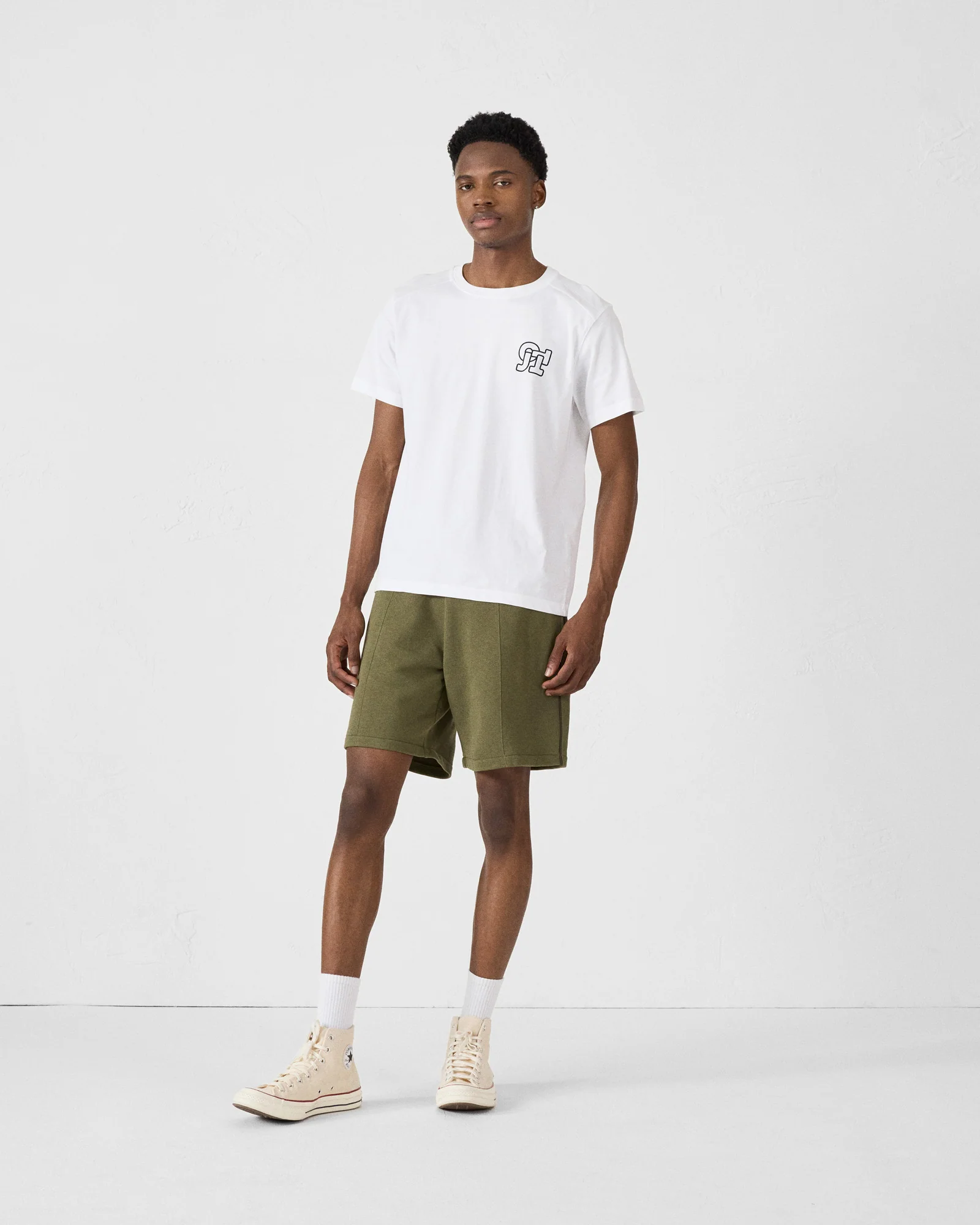 T-shirt col rond homme en coton Blanc Pedro mono - Image 2
