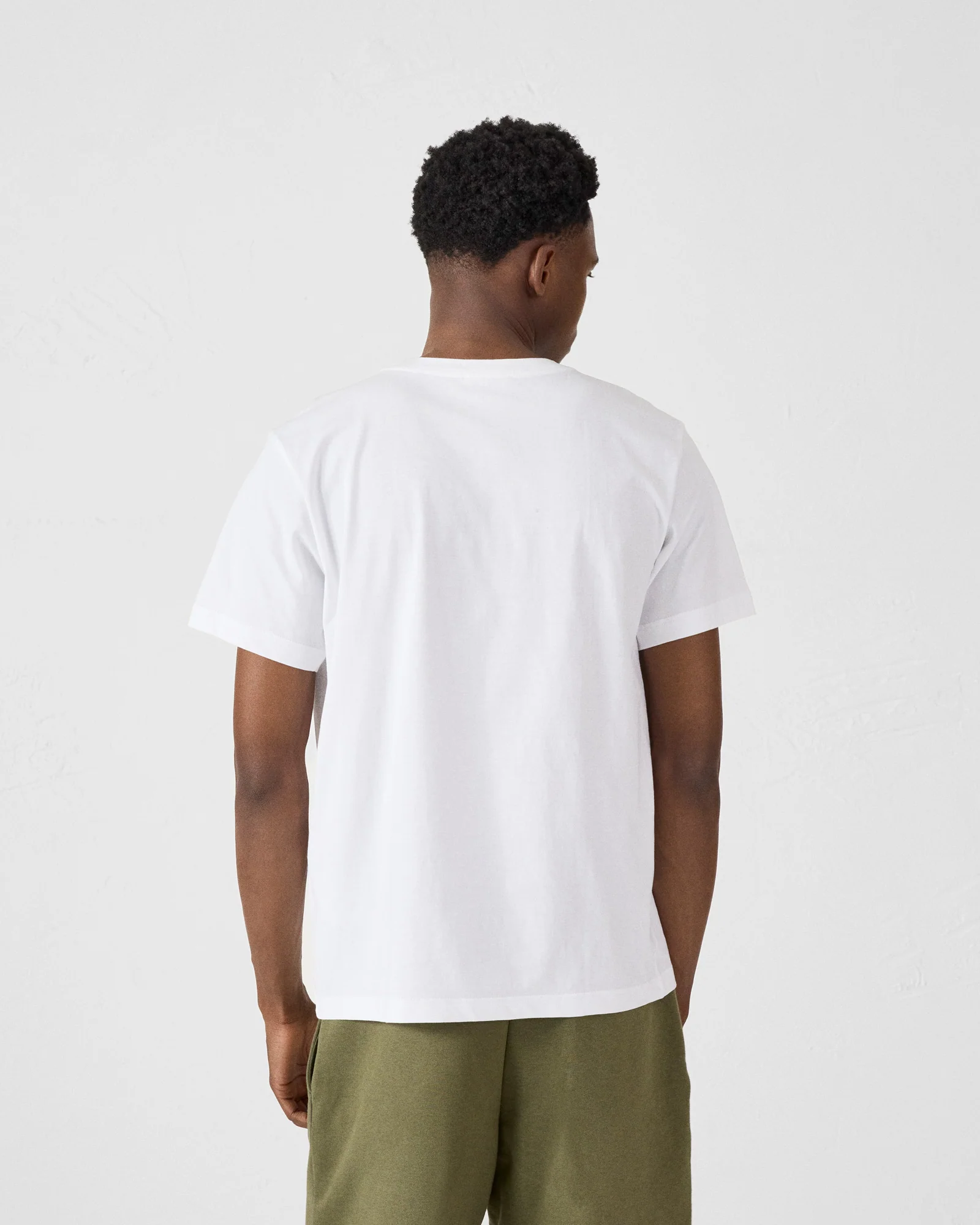 T-shirt col rond homme en coton Blanc Pedro mono - Image 3
