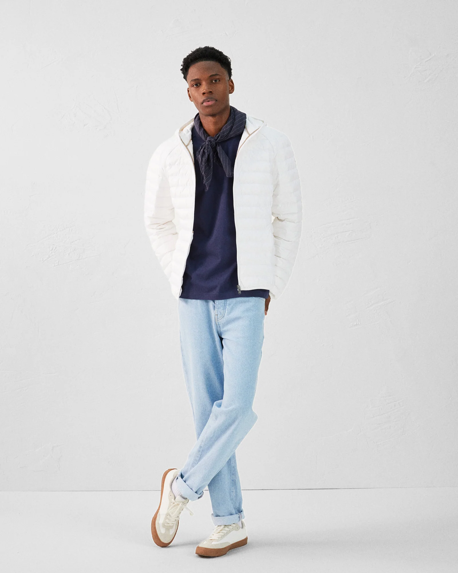T-shirt col rond homme en coton Marine Pedro - Image 3