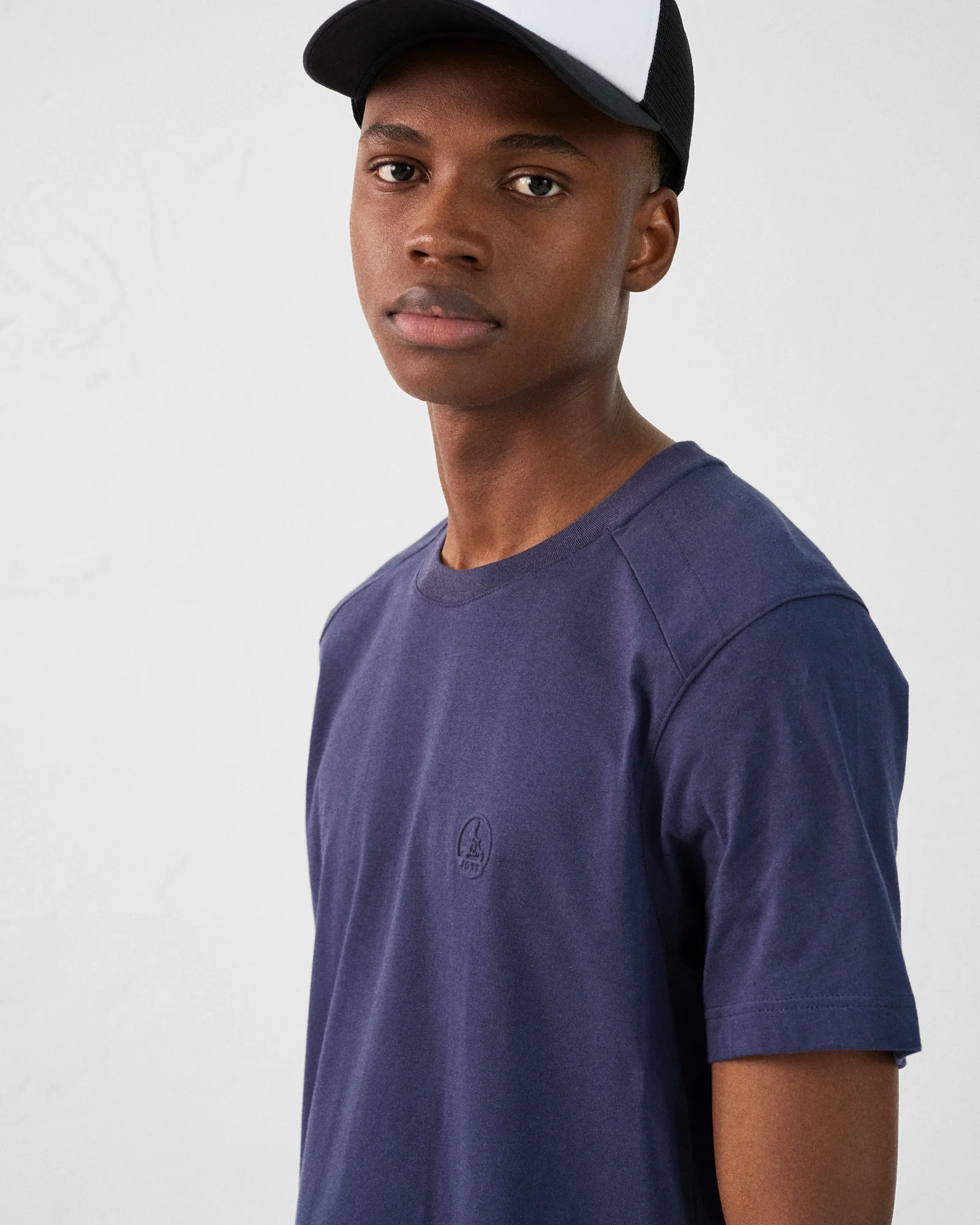 T-shirt col rond homme en coton Marine Pedro - Image 5