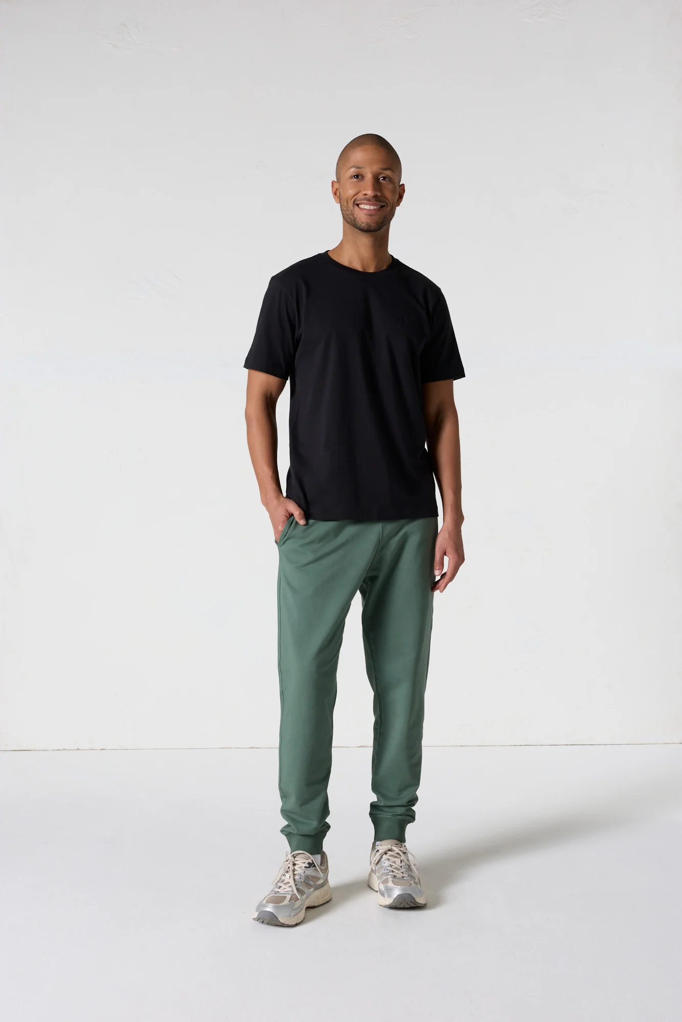 T-shirt col rond homme en coton Noir Pedro - Image 3