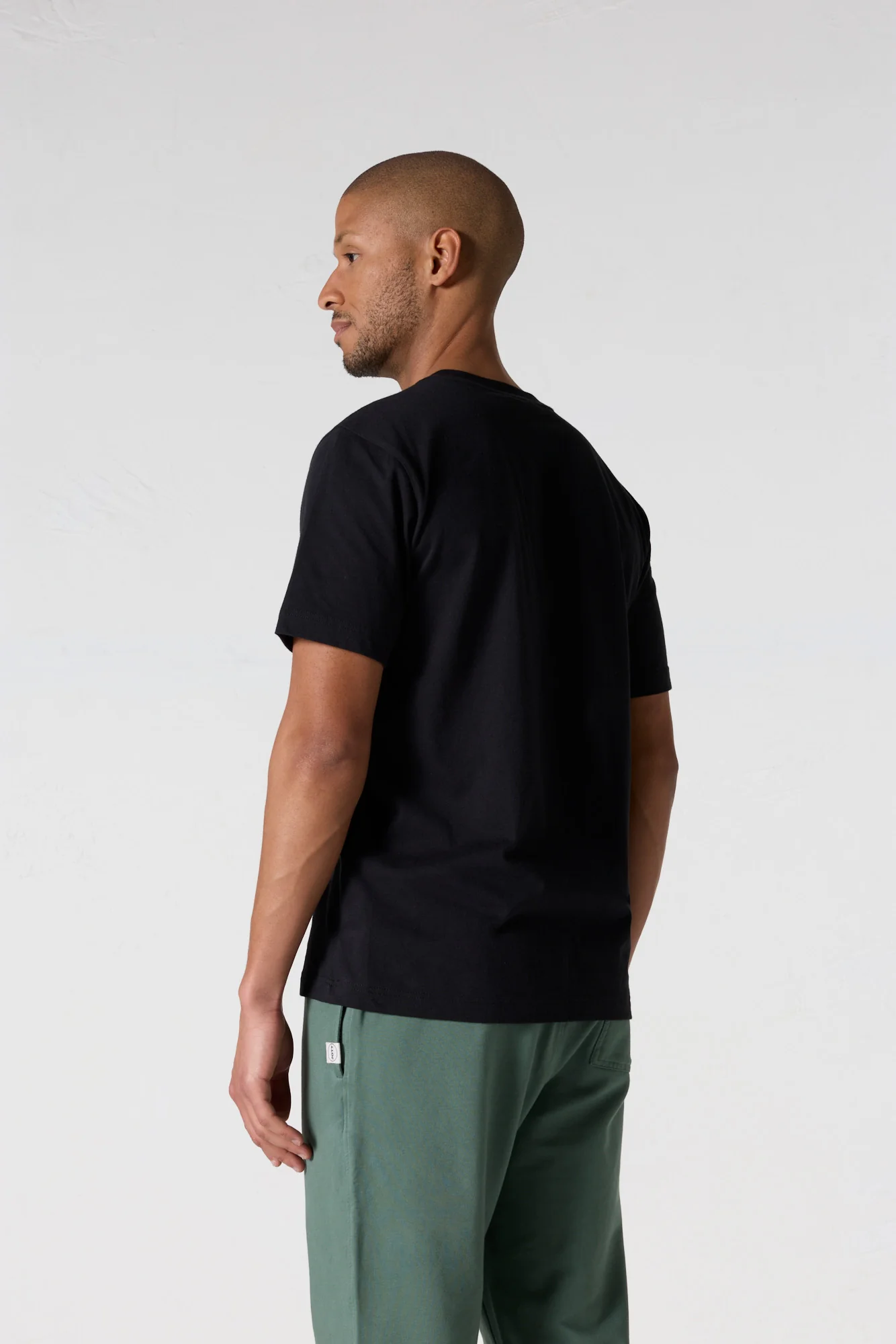 T-shirt col rond homme en coton Noir Pedro - Image 4