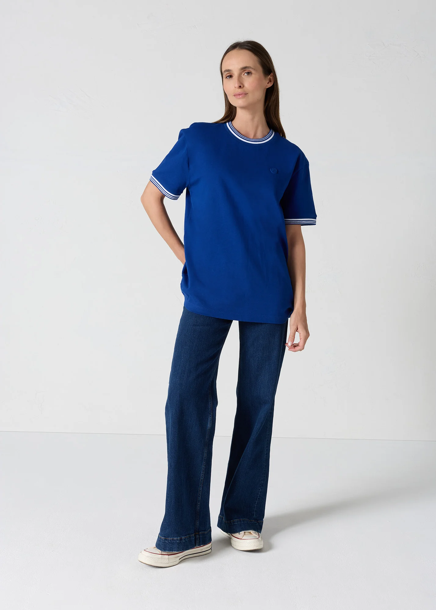 T-shirt col rond mixte Bleu cobalt Ley - Image 5