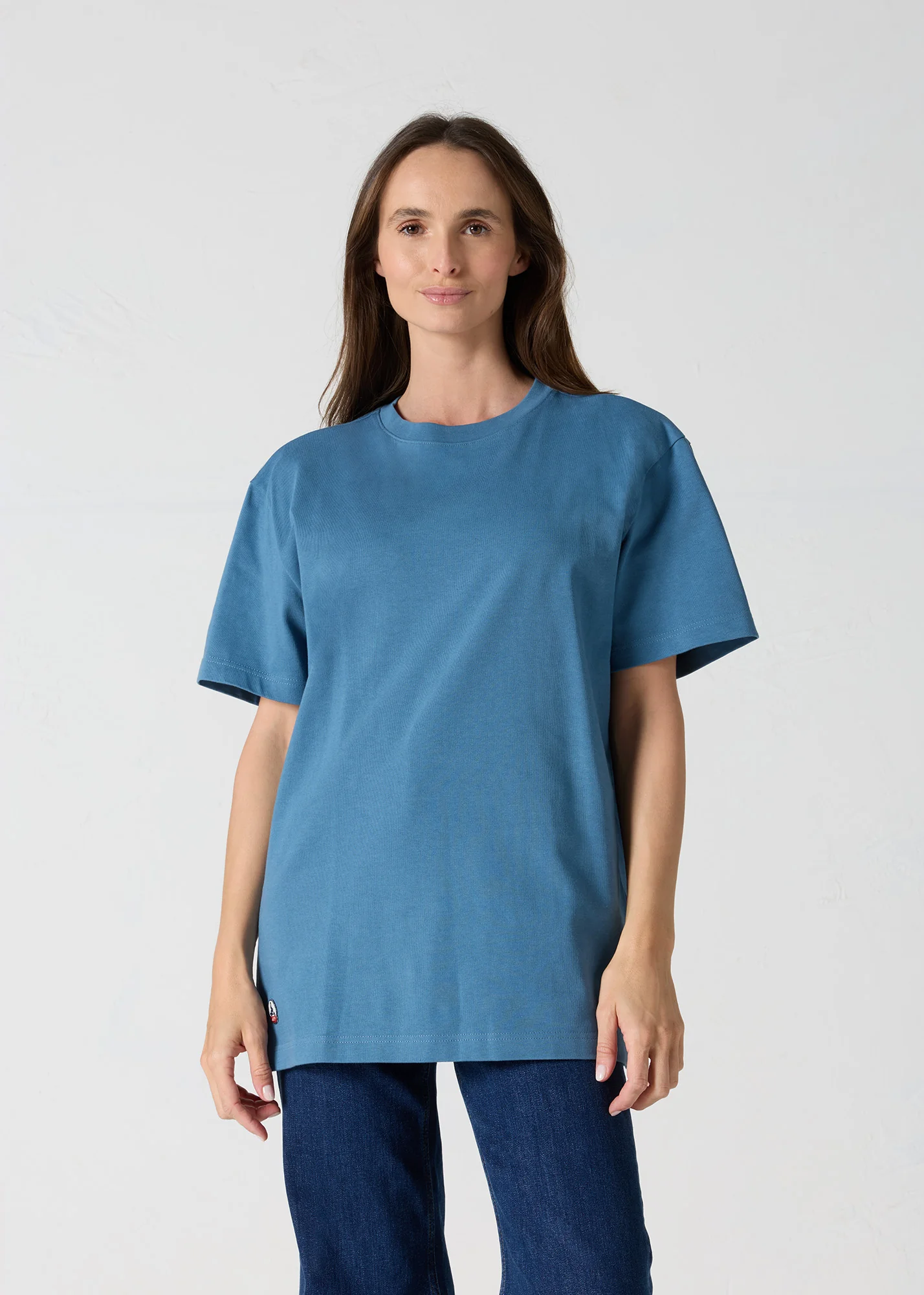 T-Shirt col rond mixte Bleu jeans Andrea - Image 3