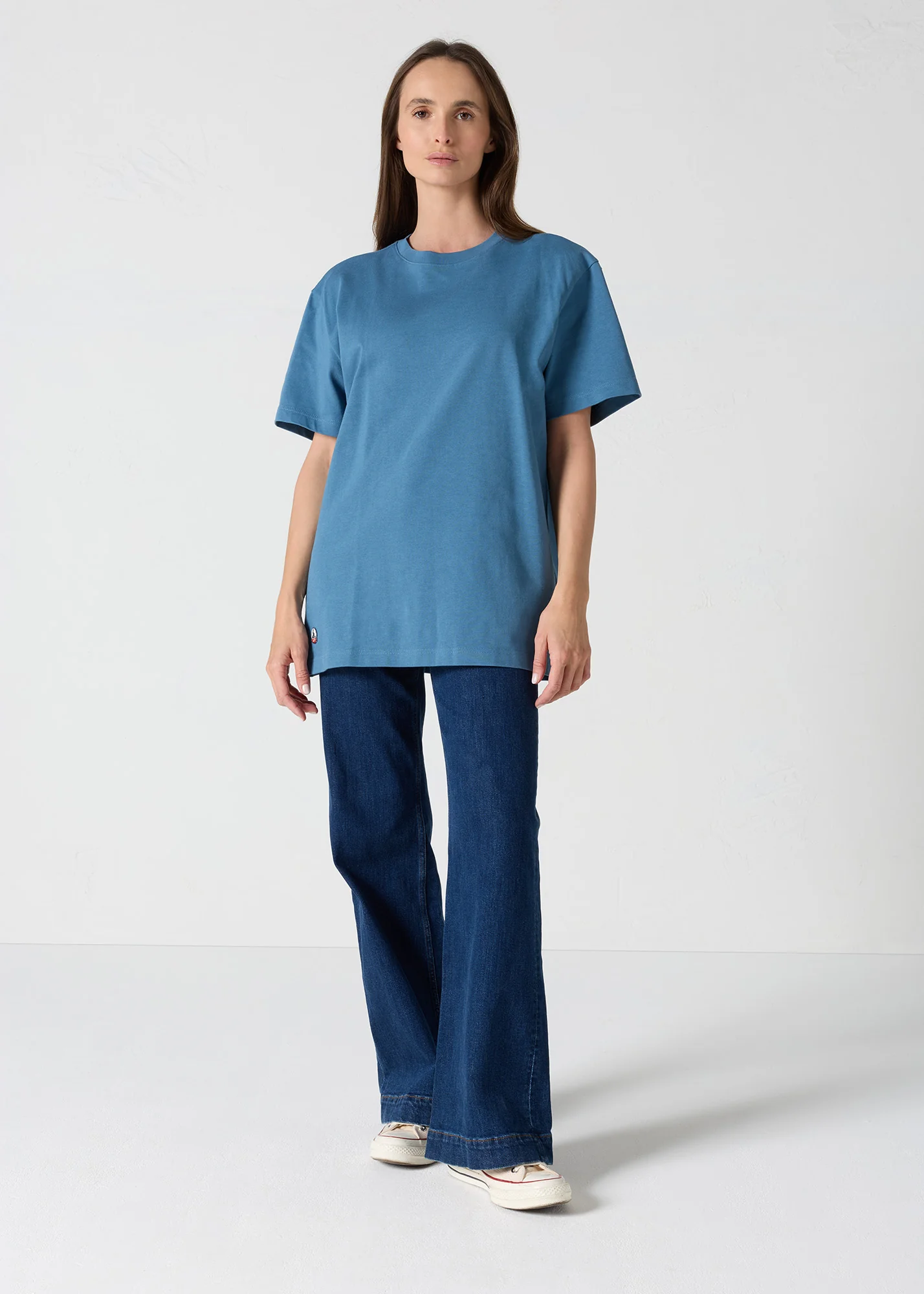 T-Shirt col rond mixte Bleu jeans Andrea - Image 5