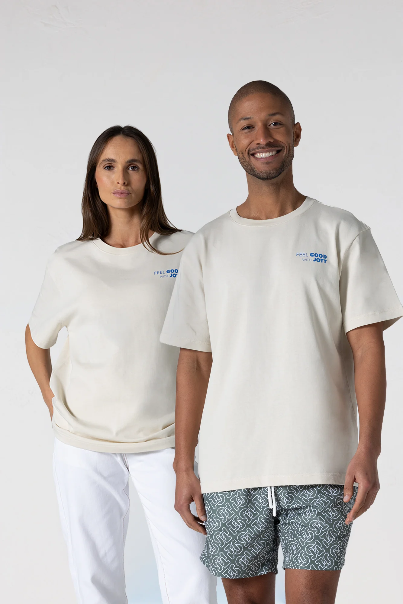 T-shirt col rond mixte imprimé Naturel Kood