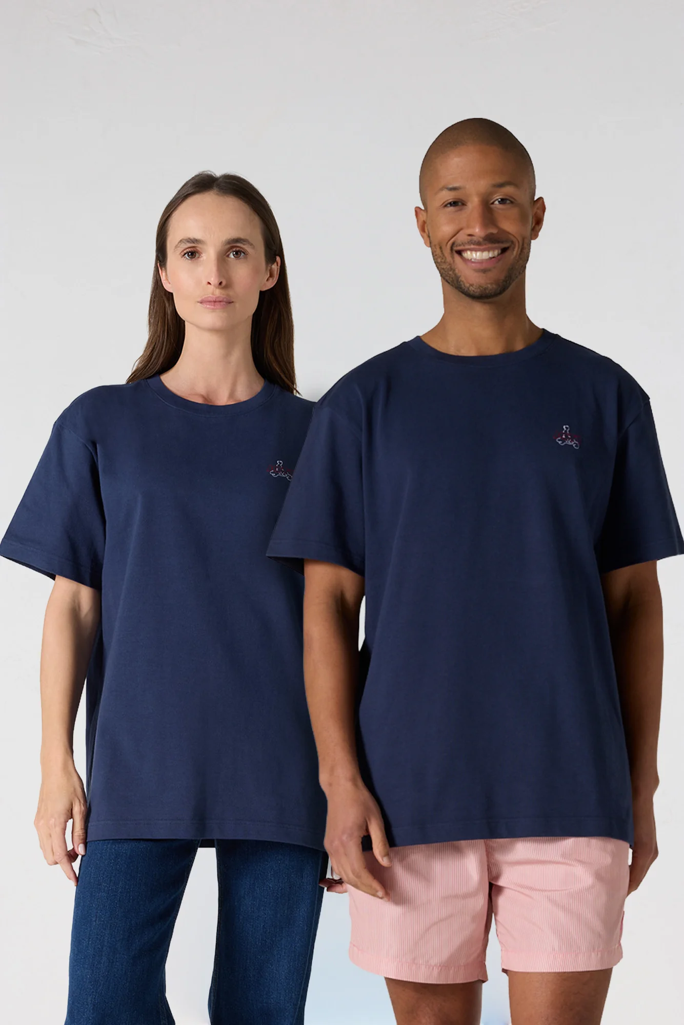 T-shirt col rond mixte Marine Lipe