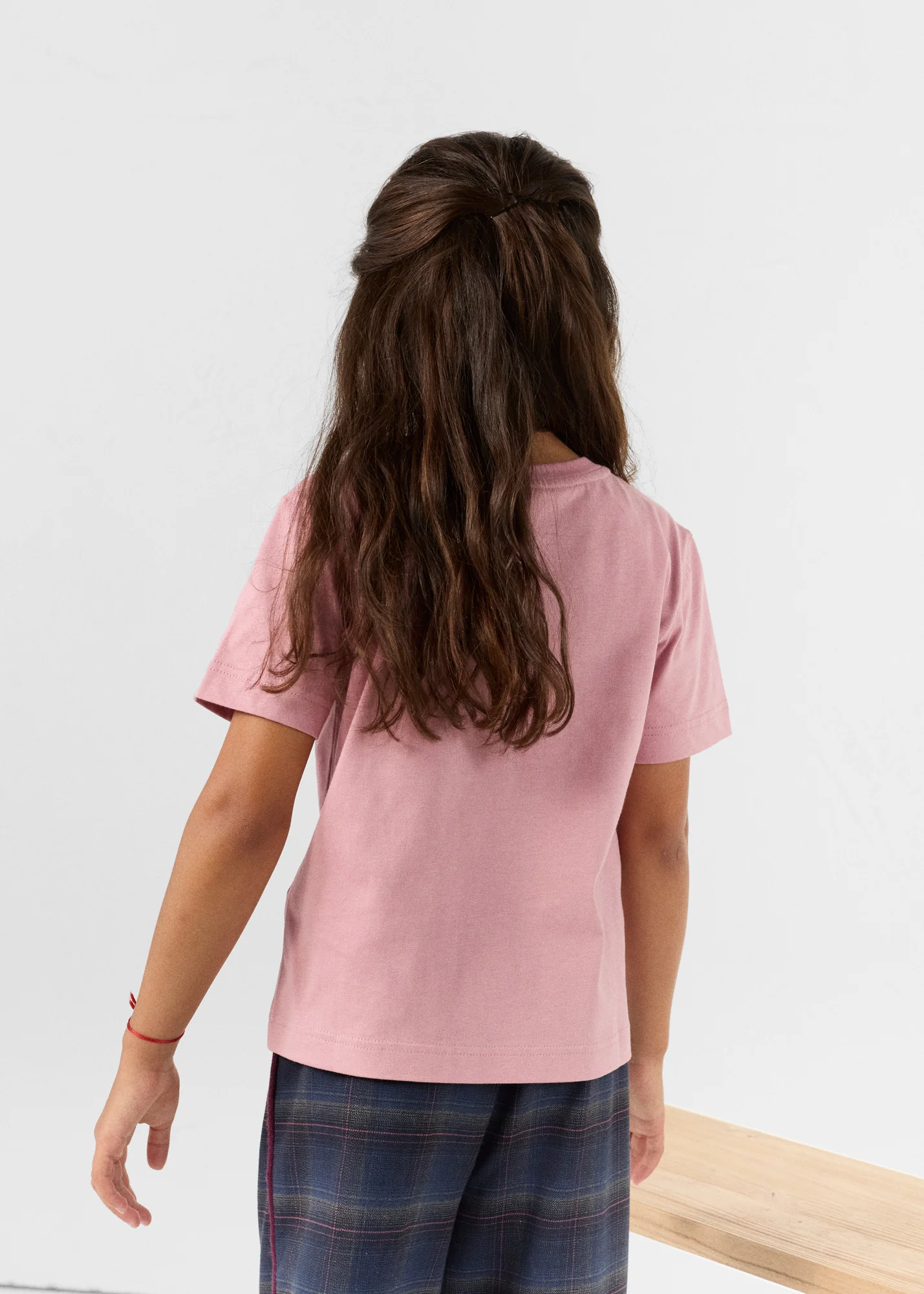 T-shirt enfant à col rond Rose antique Pio - Image 4