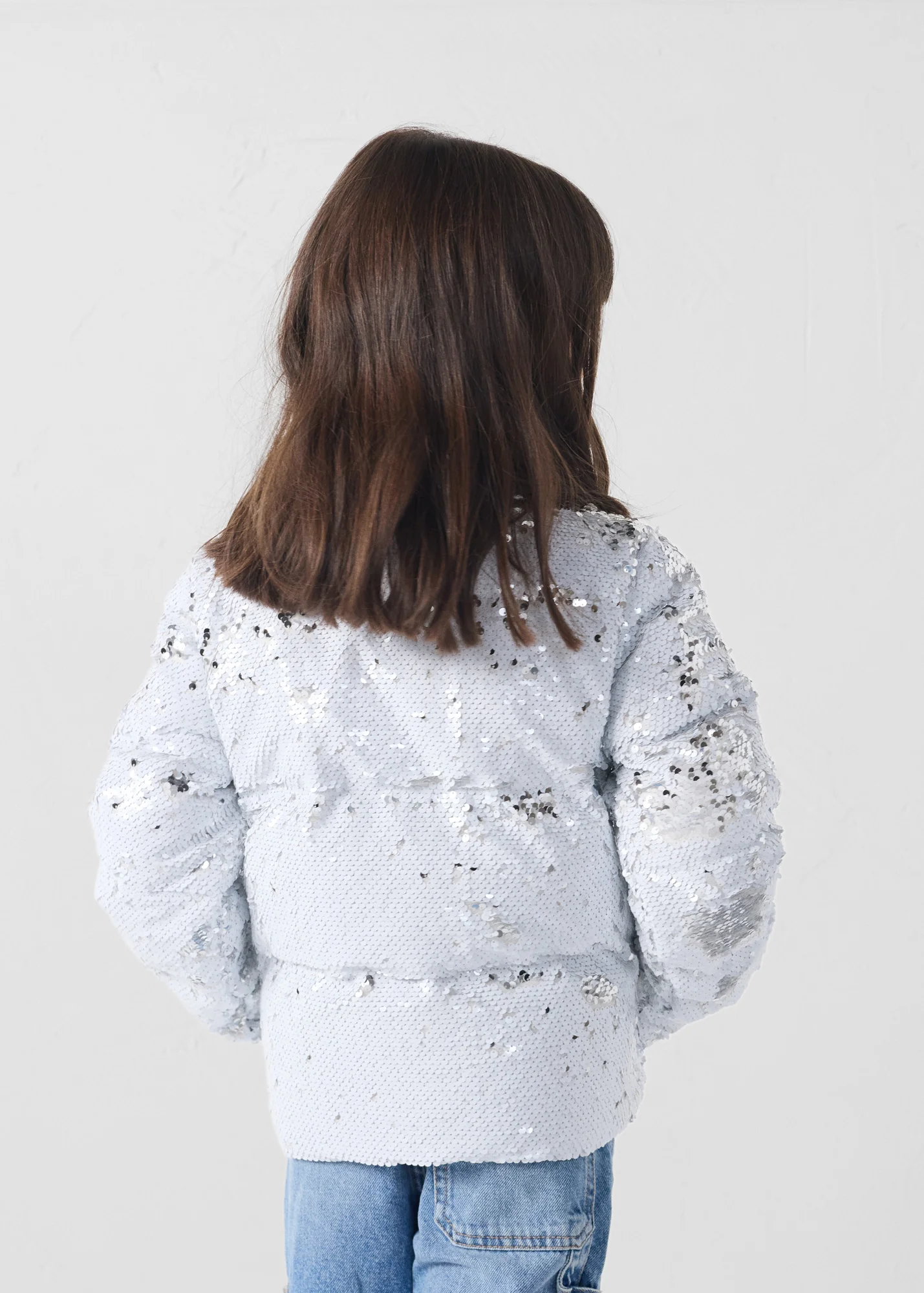 Veste enfant à sequins Blanc/argent Lina - Image 4