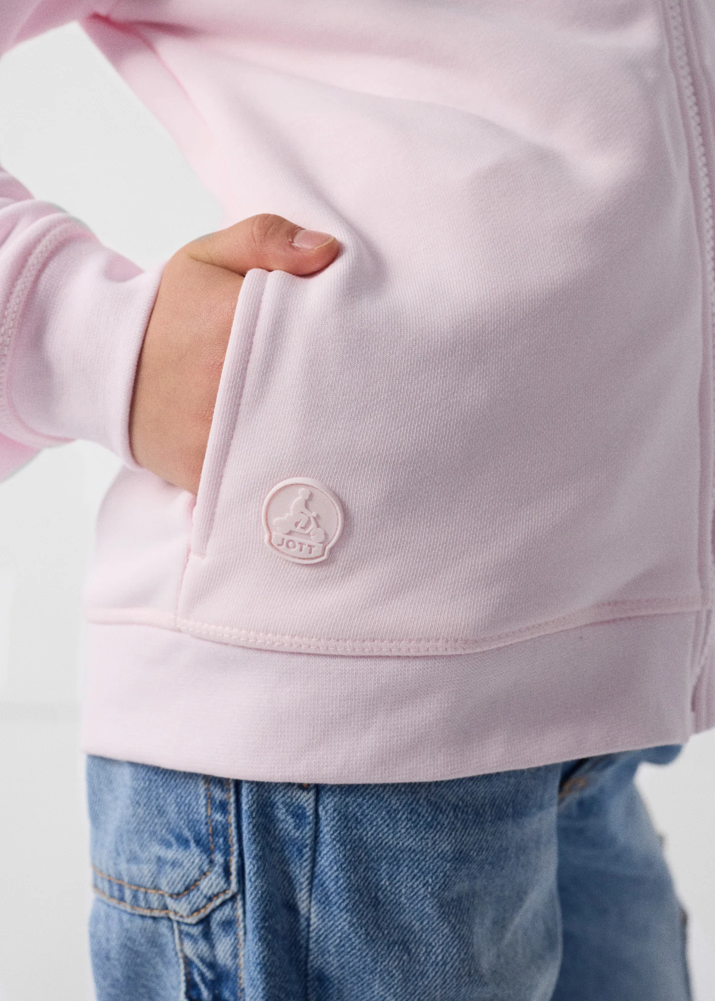 Veste enfant zippée à capuche Rose pétale Arie - Image 3