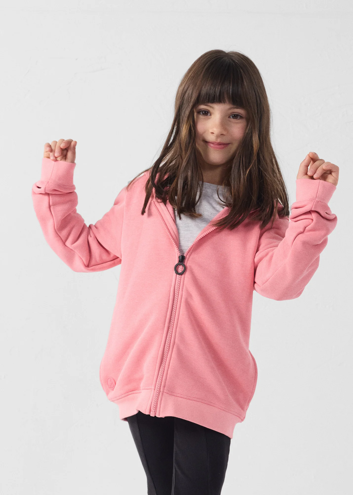 Veste enfant zippée à capuche Vibrant pink Arie - Image 3