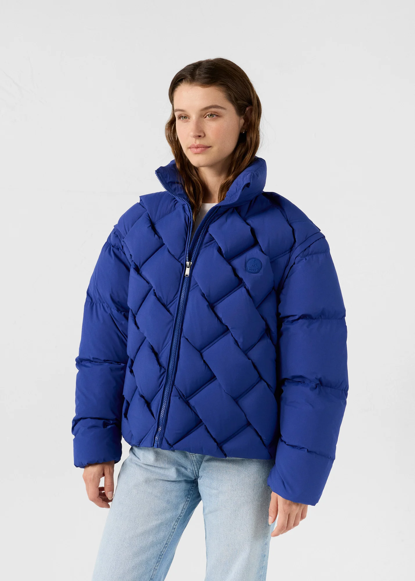 Veste Grand Froid puffer tressée Bleu cobalt Alya - Image 3