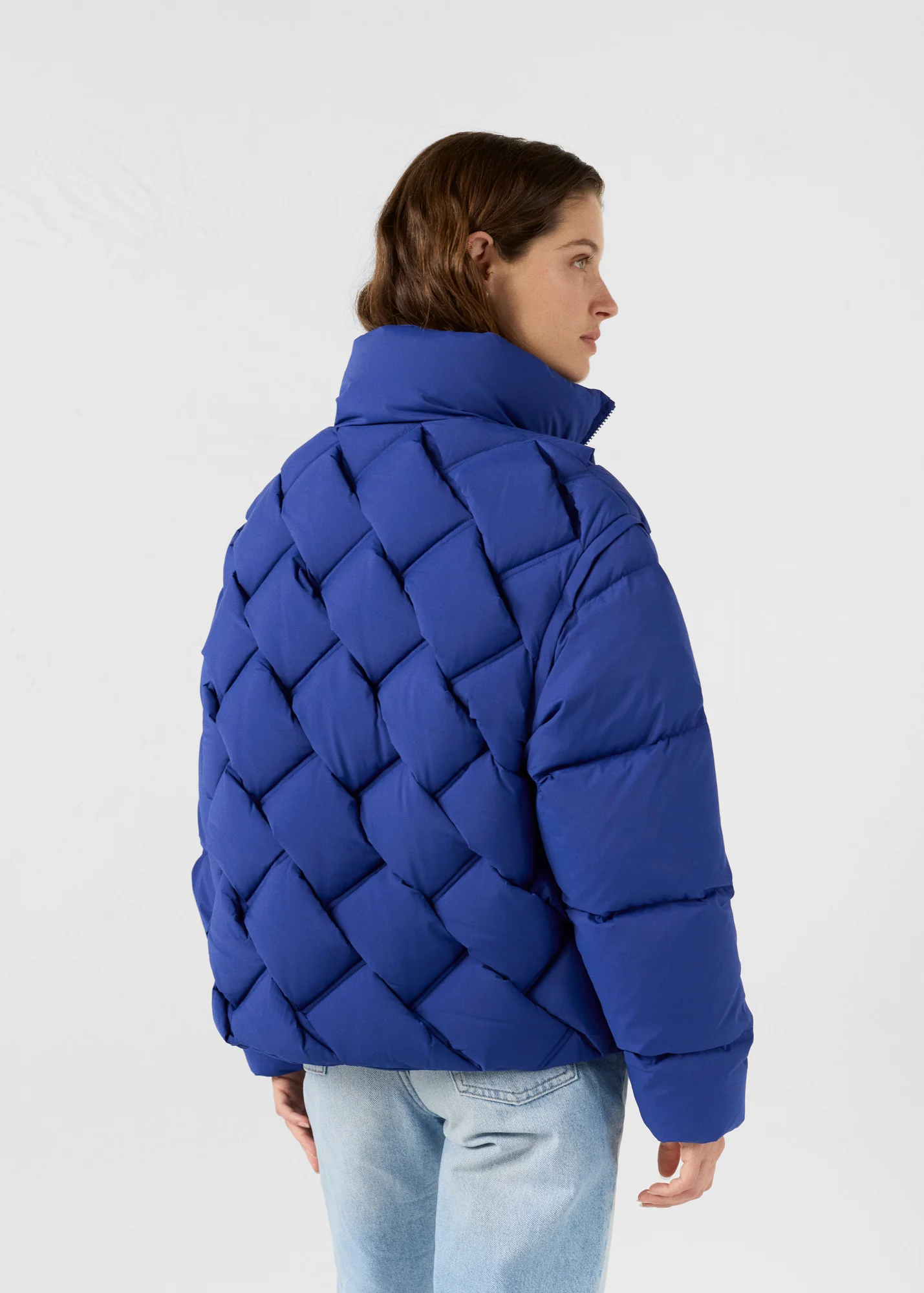 Veste Grand Froid puffer tressée Bleu cobalt Alya - Image 4