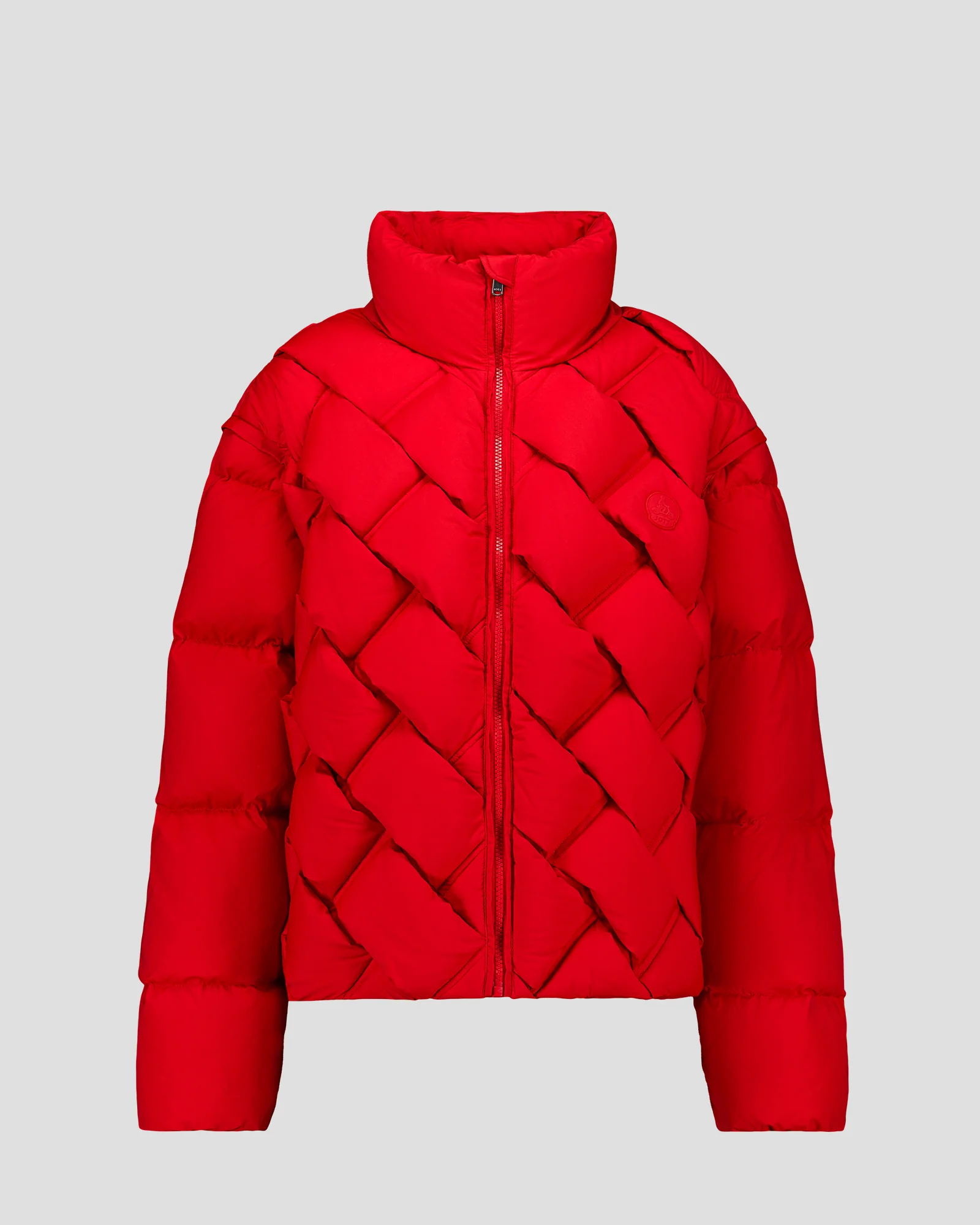 Veste Grand Froid puffer tressée Rouge carmin Alya - Image 2