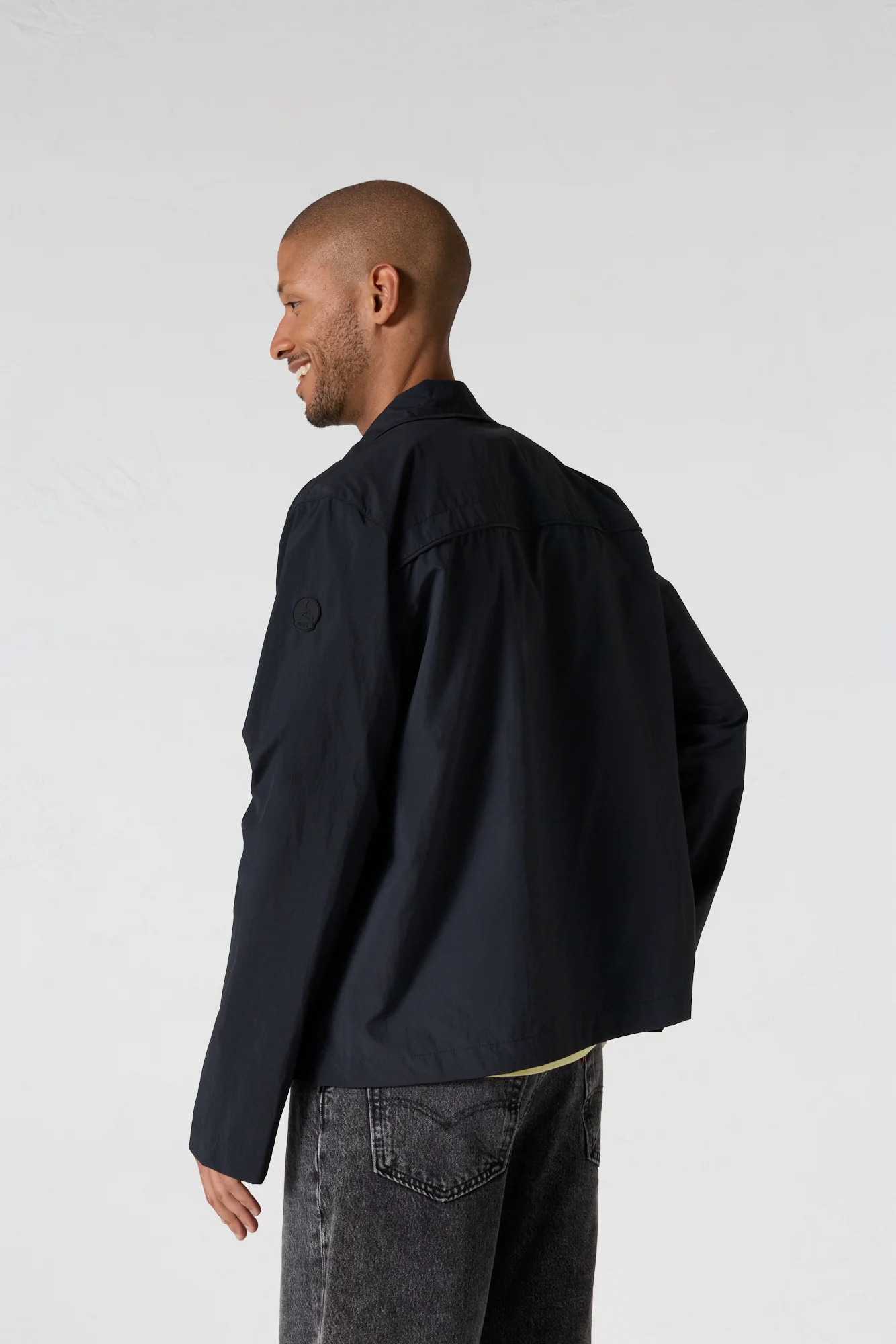Veste légère col chemise Noir Guy - Image 4