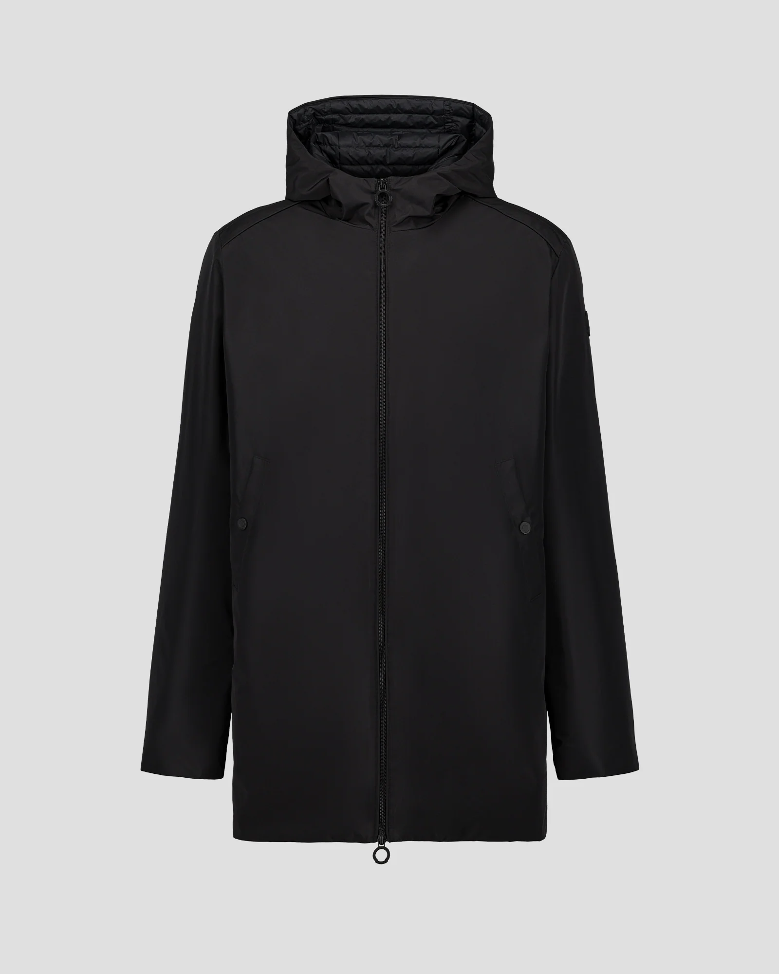 Veste longue ultralégère à capuche Noir Boris