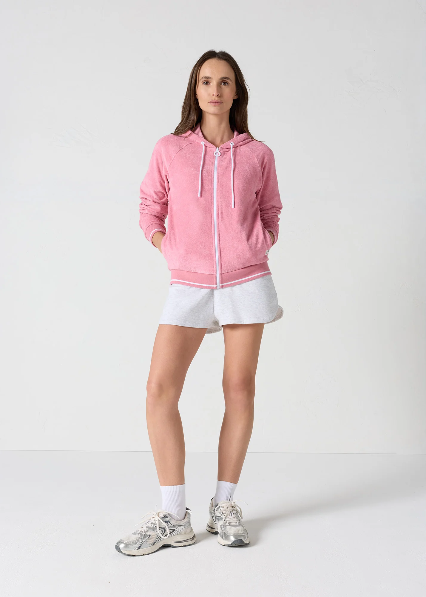 Veste zippée à capuche Pink antique Tellin - Image 3