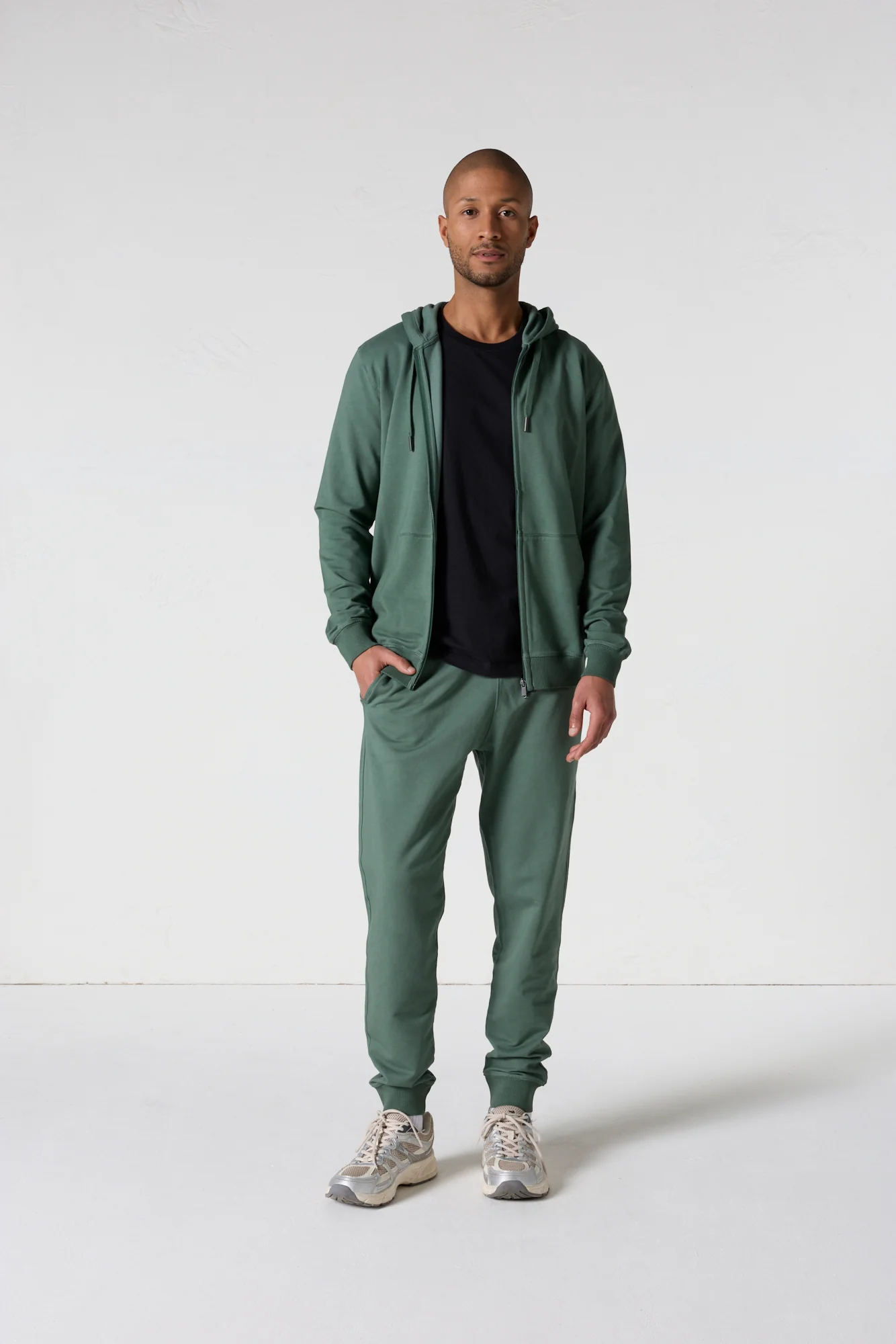 Veste zippée à capuche Vert sauge Edgar - Image 3
