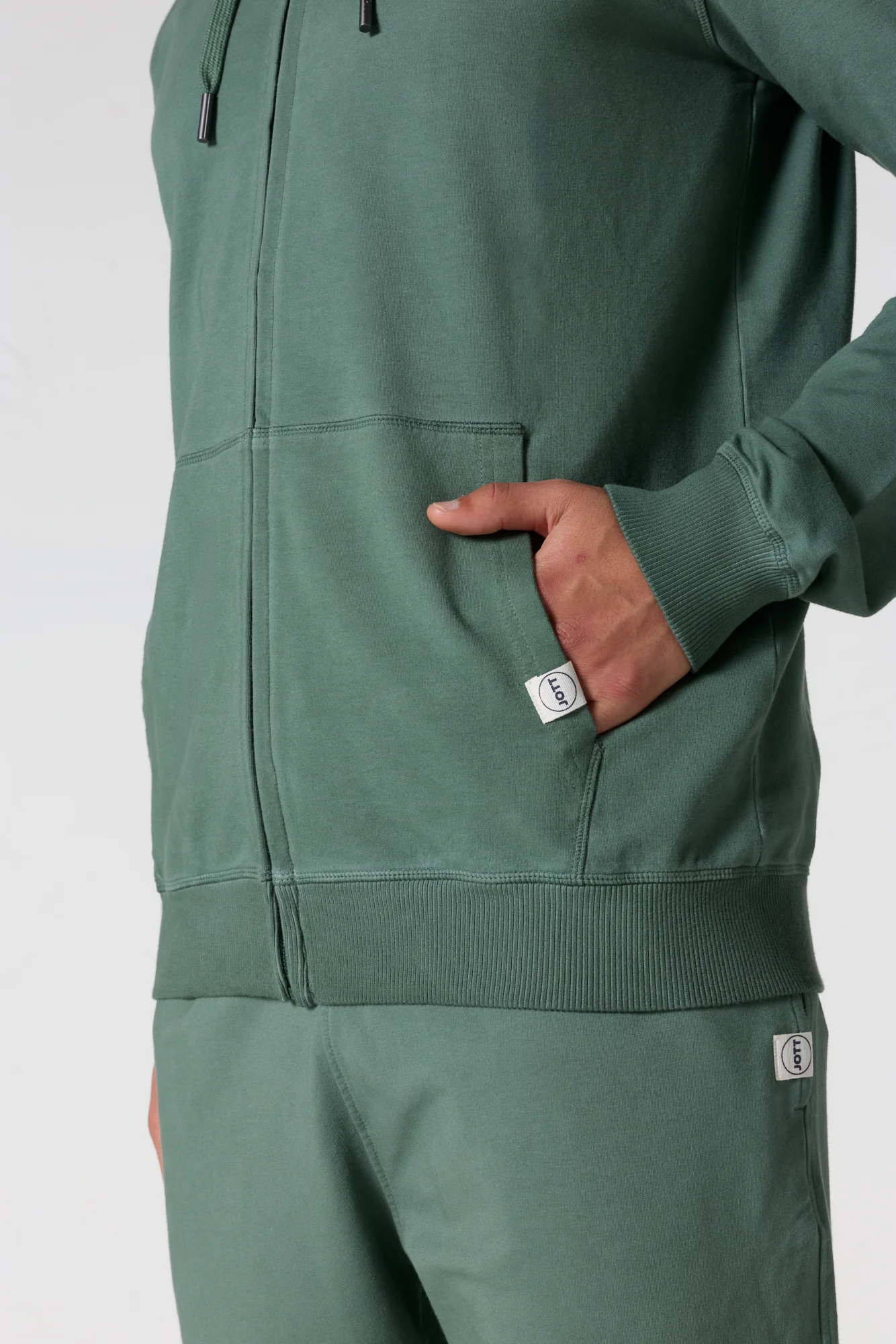 Veste zippée à capuche Vert sauge Edgar - Image 5