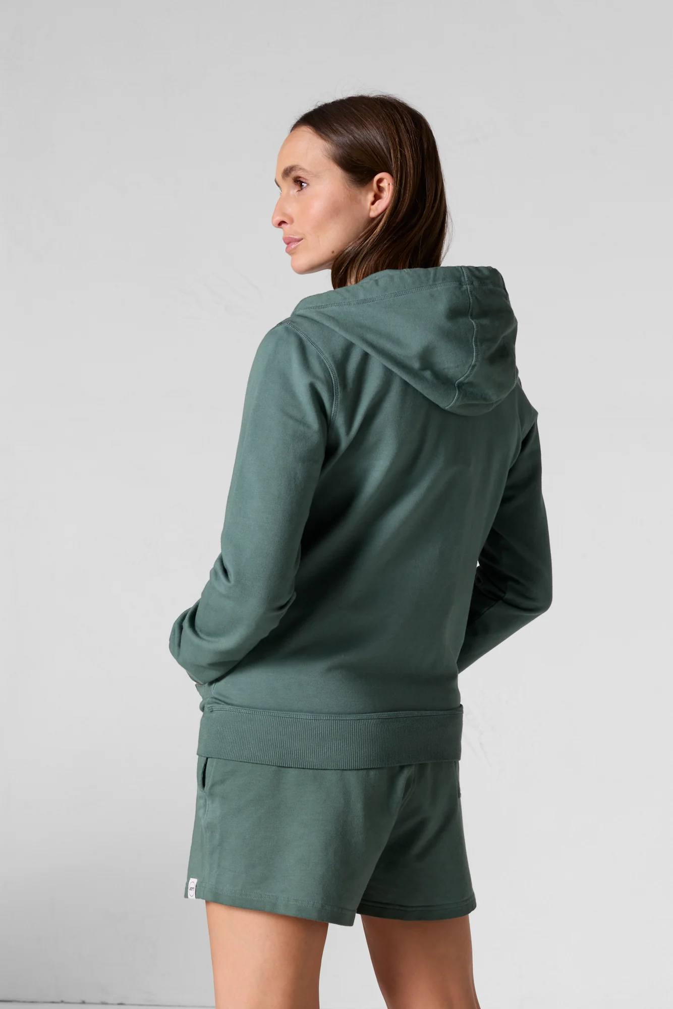 Veste zippée à capuche Vert sauge Sima - Image 5
